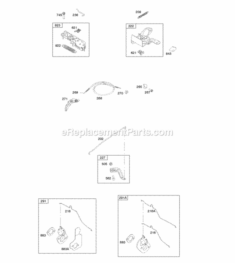 Controls Governor Spring Thermostat Diagram and Parts List for 121S07-1415-F1  Briggs and Stratton Engine